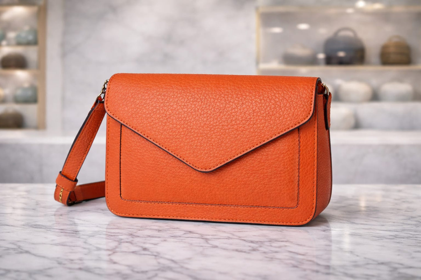 Limuccxi Orange Envelope Crossbody Tas