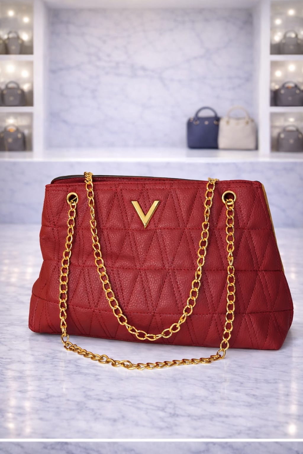 Limuccxi Red Velvet Chain Bag