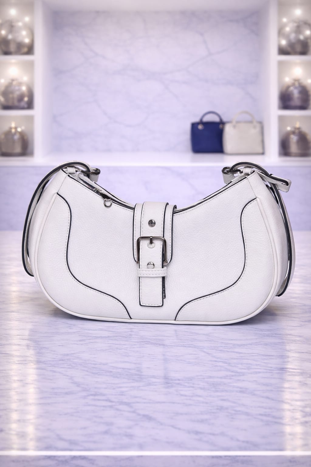 Limuccxi White Buckle Bag