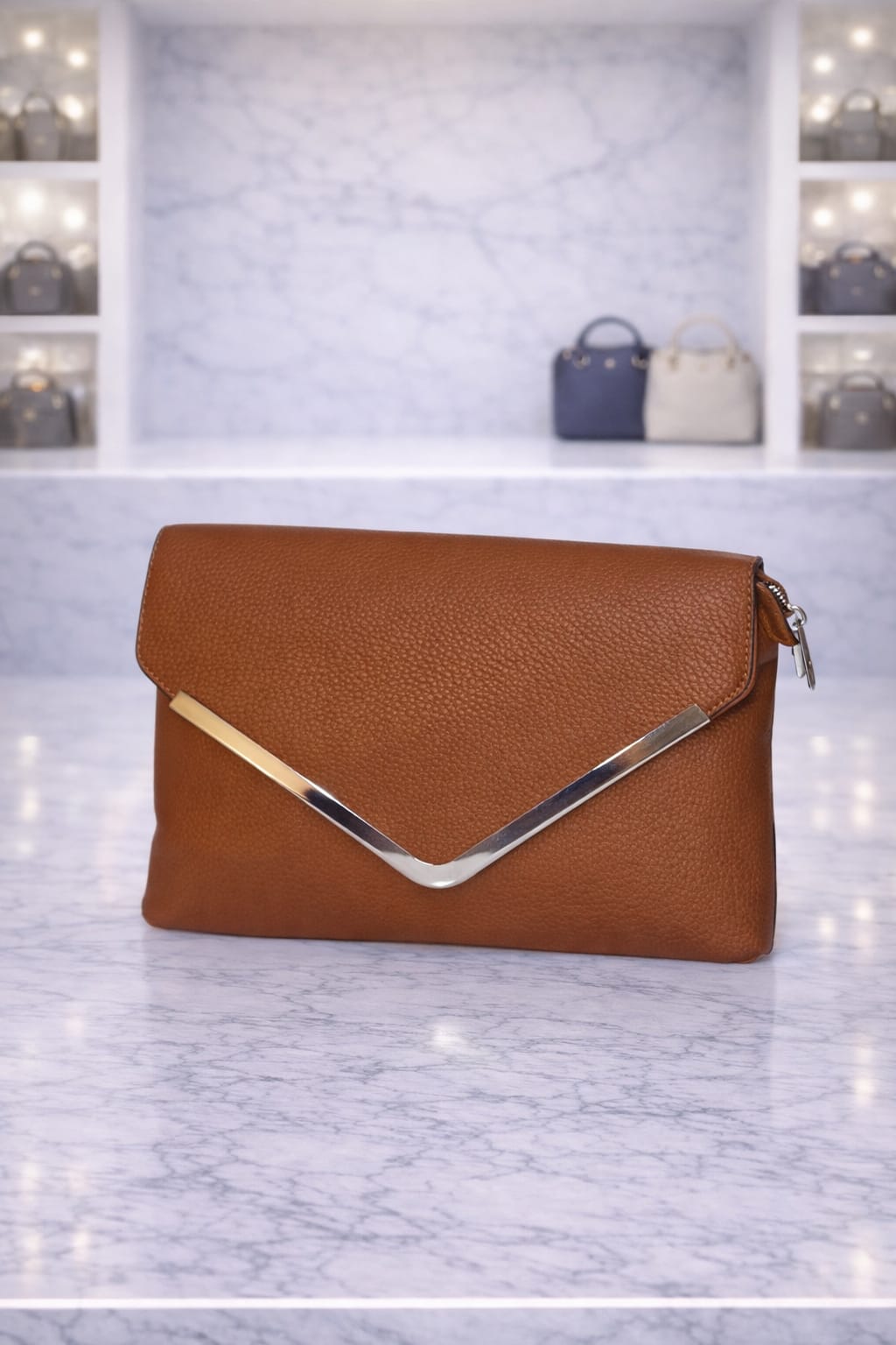 Limuccxi Camel Envelope Clutch Crossbody