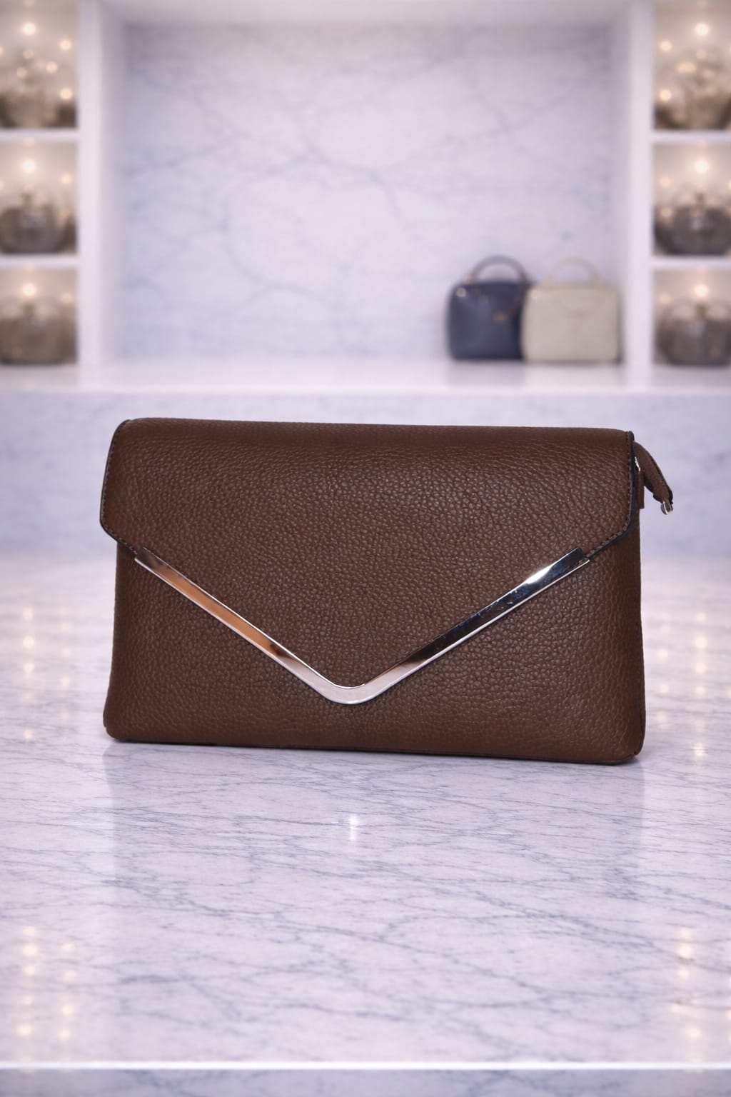 Limuccxi Dark Brown Envelope Clutch Crossbody