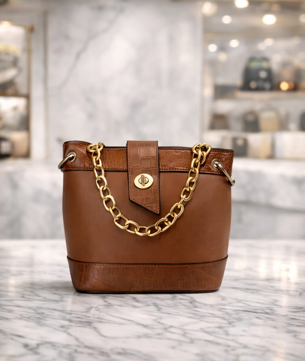 Limuccxi Brown Bucket Bag
