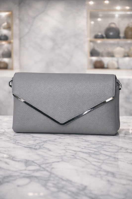 Limuccxi Grey Envelope Clutch Crossbody