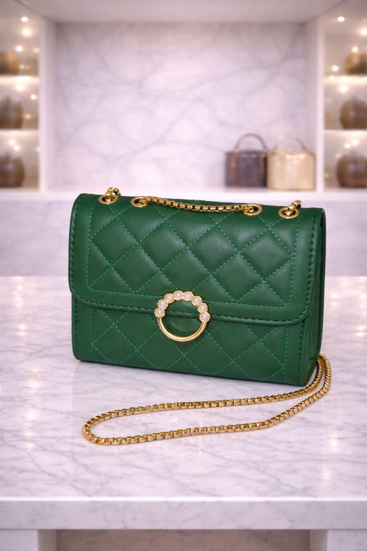 Limuccxi Green Pearl Chain Bag