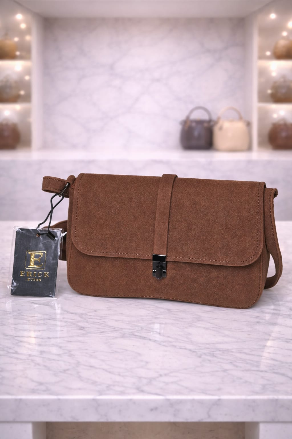 Limuccxi Brown Suede Crossbody Bag