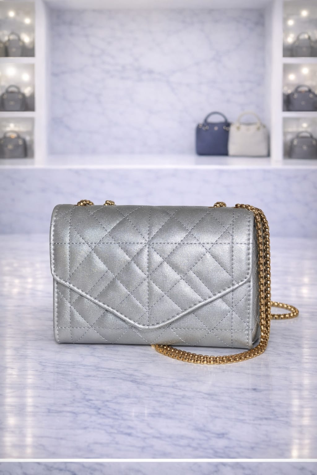 Limuccxi Silver Envelope Crossbody Tas