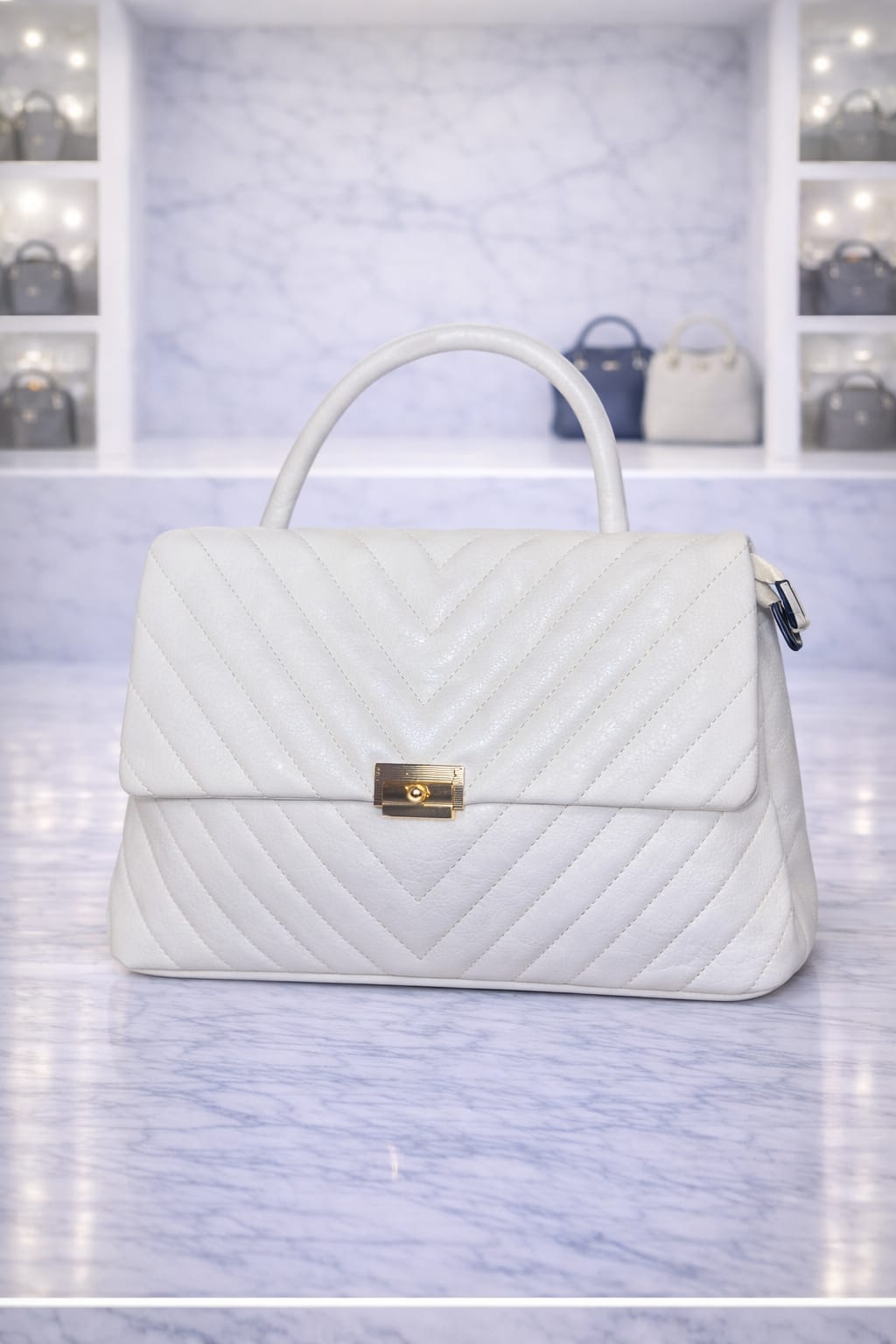 Limuccxi White  Top Handle Bag