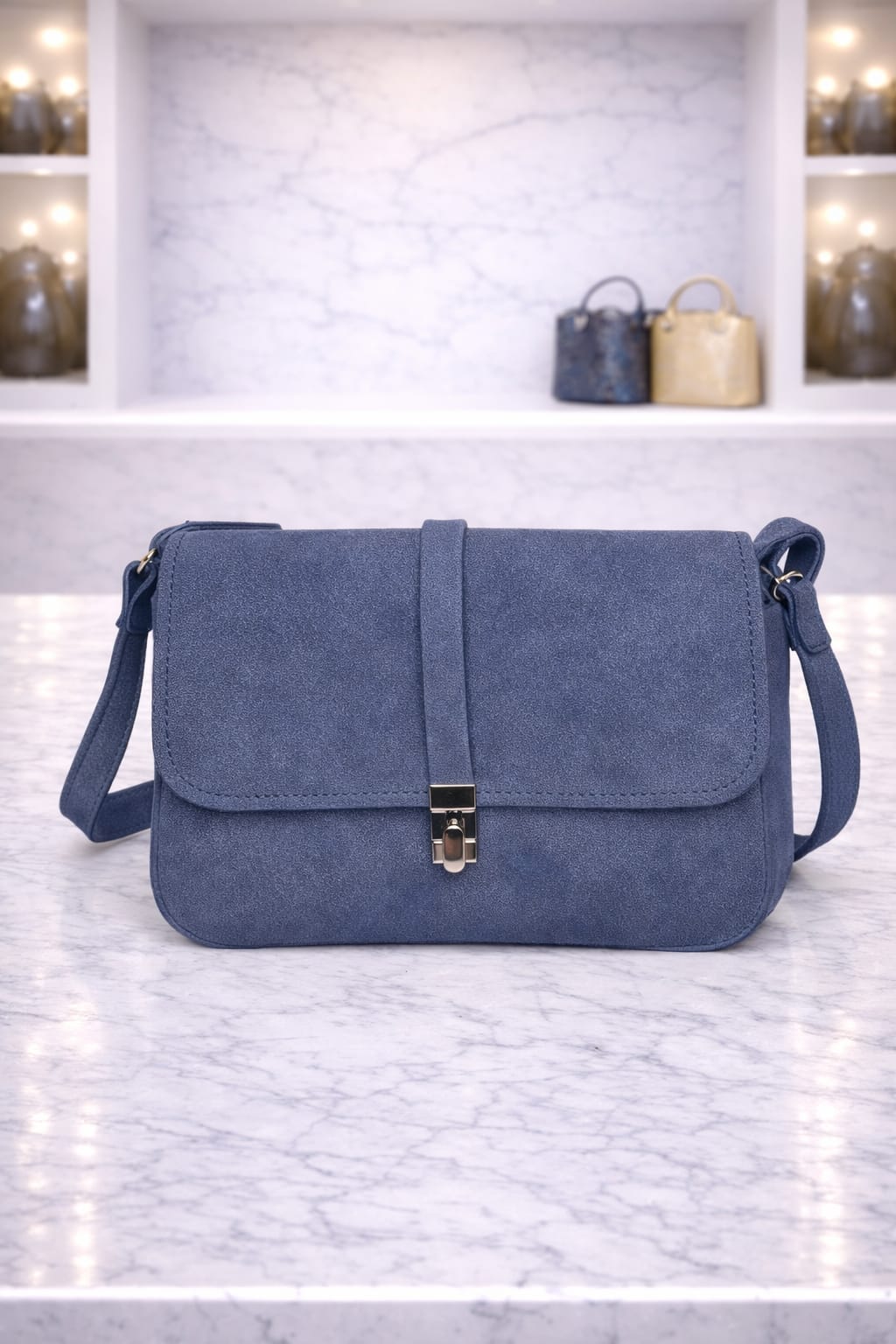 Limuccxi Blue suede crossbody bag