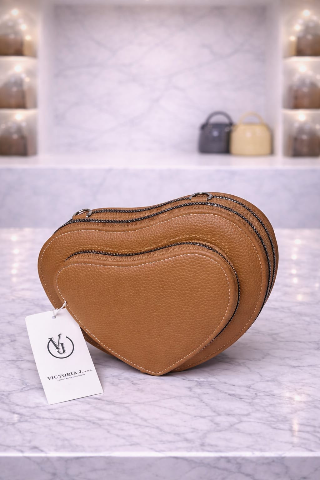 Limuccxi hartvormige tas Brown